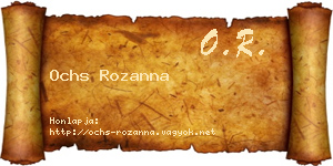 Ochs Rozanna névjegykártya